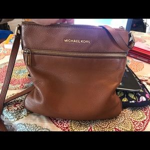 Michael Kors brown leather crossbody purse